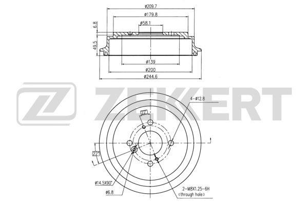 Zekkert BS-5130 Rear brake drum BS5130: Buy near me at 2407.PL in Poland at an Affordable price!