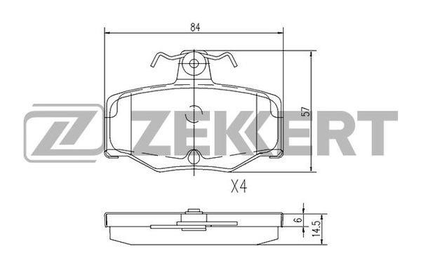 Zekkert BS-2272 Brake Pad Set, disc brake BS2272: Buy near me in Poland at 2407.PL - Good price!