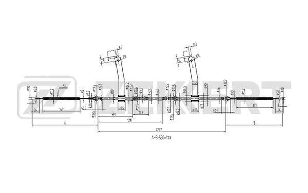 Zekkert BZ-1216 Cable, parking brake BZ1216: Buy near me in Poland at 2407.PL - Good price!