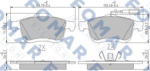 Fomar friction FO 250481 Brake Pad Set, disc brake FO250481: Buy near me in Poland at 2407.PL - Good price!