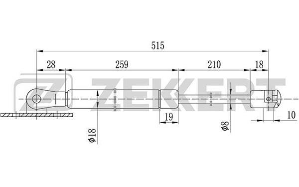 Zekkert GF-1338 Пружина газовая капота GF1338: Отличная цена - Купить в Польше на 2407.PL!