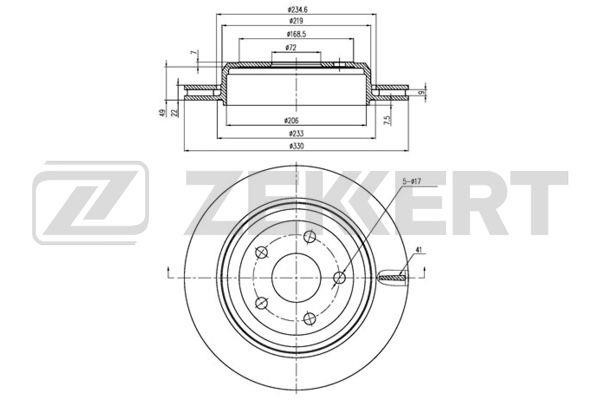 Zekkert BS-5664 Rear ventilated brake disc BS5664: Buy near me in Poland at 2407.PL - Good price!