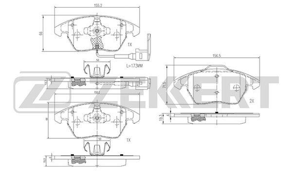 Zekkert BS-1141 Brake Pad Set, disc brake BS1141: Buy near me in Poland at 2407.PL - Good price!