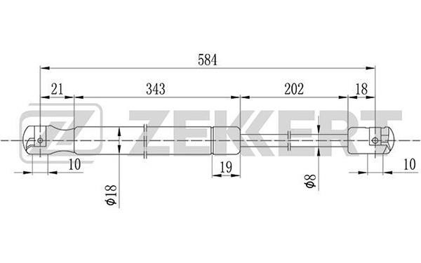 Zekkert GF-1486 Gas hood spring GF1486: Buy near me in Poland at 2407.PL - Good price!