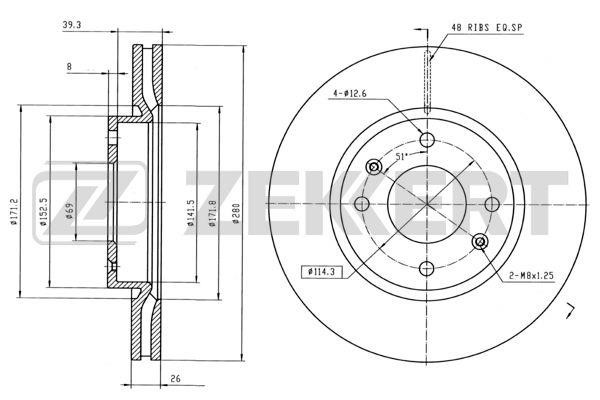 Zekkert BS-5358 Innenbelüftete Bremsscheibe vorne BS5358: Kaufen Sie zu einem guten Preis in Polen bei 2407.PL!