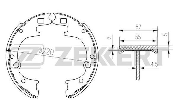 Zekkert BK-4109 Brake shoe set BK4109: Buy near me in Poland at 2407.PL - Good price!