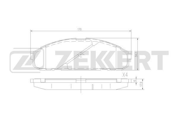 Zekkert BS-3027 Brake Pad Set, disc brake BS3027: Buy near me in Poland at 2407.PL - Good price!