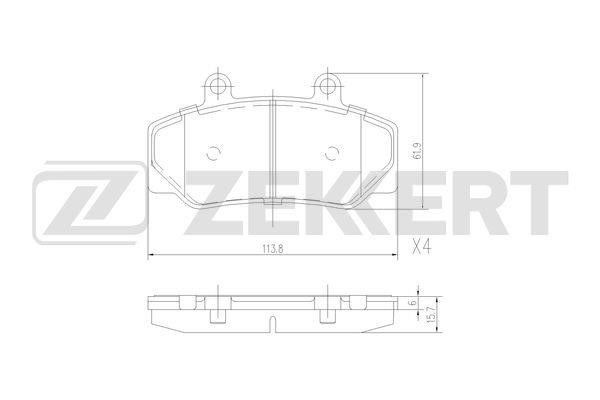 Zekkert BS-3004 Brake Pad Set, disc brake BS3004: Buy near me in Poland at 2407.PL - Good price!
