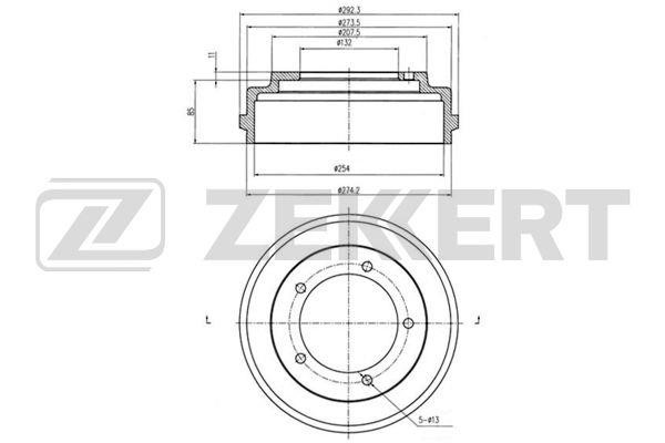 Zekkert BS-5463 Rear brake drum BS5463: Buy near me in Poland at 2407.PL - Good price!