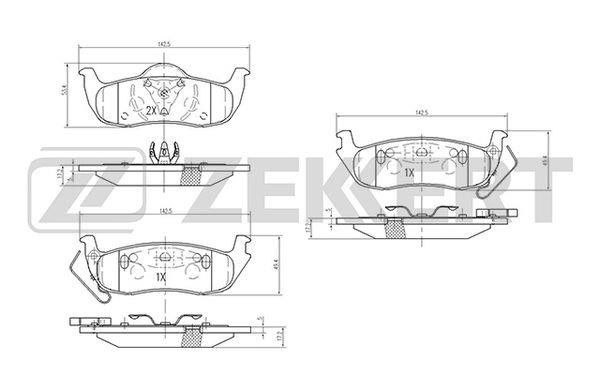 Zekkert BS-2110 Front disc brake pads, set BS2110: Buy near me in Poland at 2407.PL - Good price!