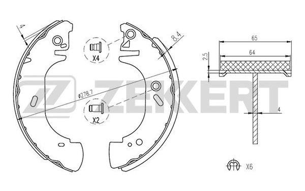 Zekkert BK-4291 Колодки тормозные барабанные, комплект BK4291: Отличная цена - Купить в Польше на 2407.PL!