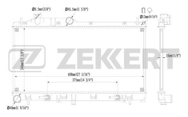 Zekkert MK-1124 Radiator, engine cooling MK1124: Buy near me in Poland at 2407.PL - Good price!