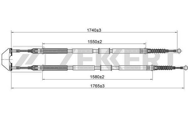 Zekkert BZ-1096 Тросик, cтояночный тормоз BZ1096: Отличная цена - Купить в Польше на 2407.PL!