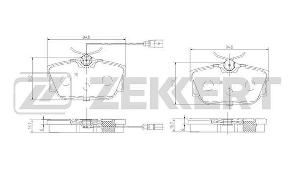 Zekkert BS-2845 Гальмівні колодки, комплект BS2845: Приваблива ціна - Купити у Польщі на 2407.PL!