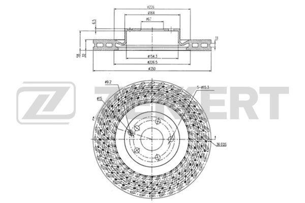 Zekkert BS-5620 Front brake disc ventilated BS5620: Buy near me in Poland at 2407.PL - Good price!