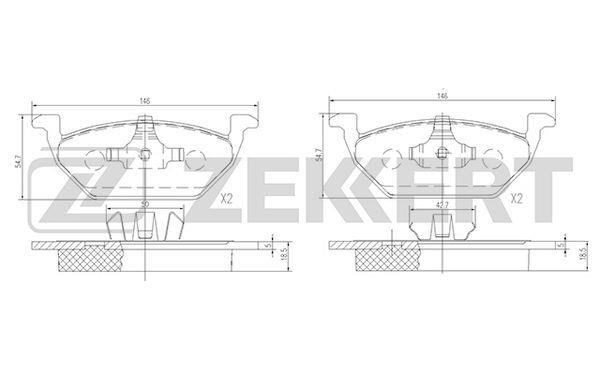 Zekkert BS-1136 Brake Pad Set, disc brake BS1136: Buy near me in Poland at 2407.PL - Good price!