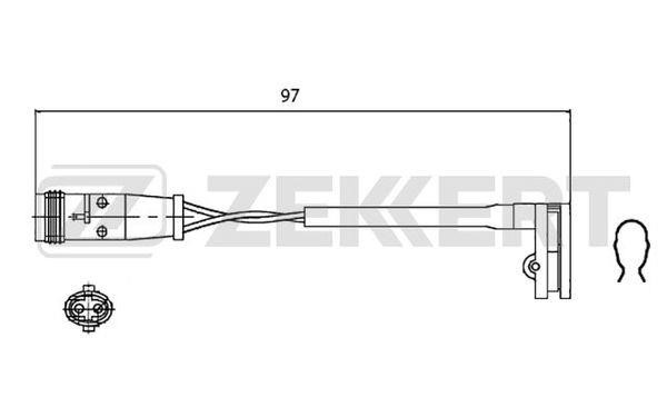 Zekkert BS-8018 Warning Contact, brake pad wear BS8018: Buy near me in Poland at 2407.PL - Good price!