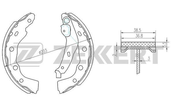 Zekkert BK-4177 Brake shoe set BK4177: Buy near me in Poland at 2407.PL - Good price!