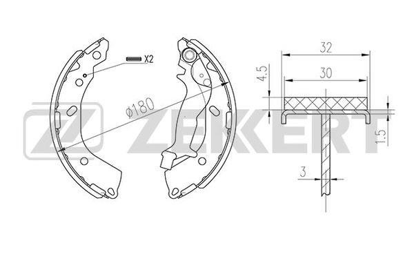Zekkert BK-4078 Колодки гальмівні барабанні, комплект BK4078: Приваблива ціна - Купити у Польщі на 2407.PL!
