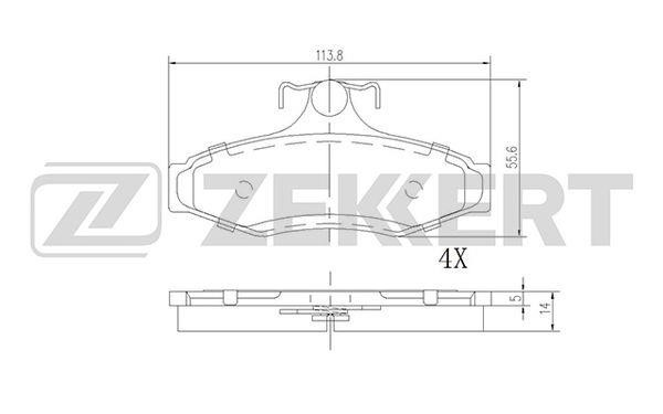 Zekkert BS-1863 Rear disc brake pads, set BS1863: Buy near me in Poland at 2407.PL - Good price!