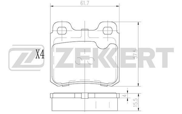 Zekkert BS-3000 Тормозные колодки дисковые задние, комплект BS3000: Отличная цена - Купить в Польше на 2407.PL!