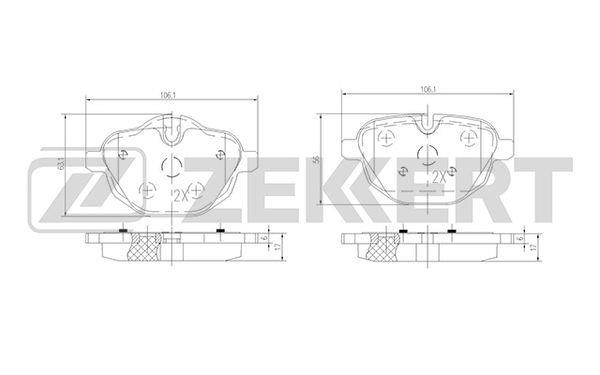 Zekkert BS-1945 Rear disc brake pads, set BS1945: Buy near me in Poland at 2407.PL - Good price!