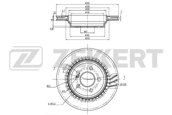 Zekkert BS-5786 Тормозной диск задний вентилируемый BS5786: Отличная цена - Купить в Польше на 2407.PL!