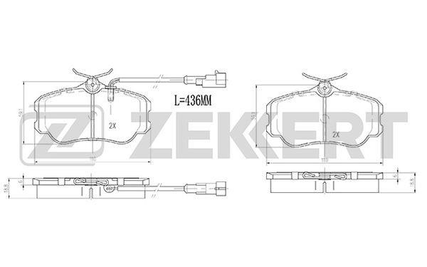 Zekkert BS-2998 Front disc brake pads, set BS2998: Buy near me in Poland at 2407.PL - Good price!