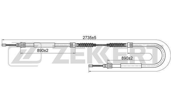 Zekkert BZ-1123 Cable, parking brake BZ1123: Buy near me in Poland at 2407.PL - Good price!