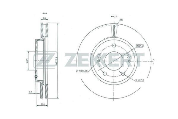 Zekkert BS-5408 Front brake disc ventilated BS5408: Buy near me in Poland at 2407.PL - Good price!