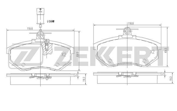 Zekkert BS-2541 Гальмівні колодки передні, комплект BS2541: Приваблива ціна - Купити у Польщі на 2407.PL!
