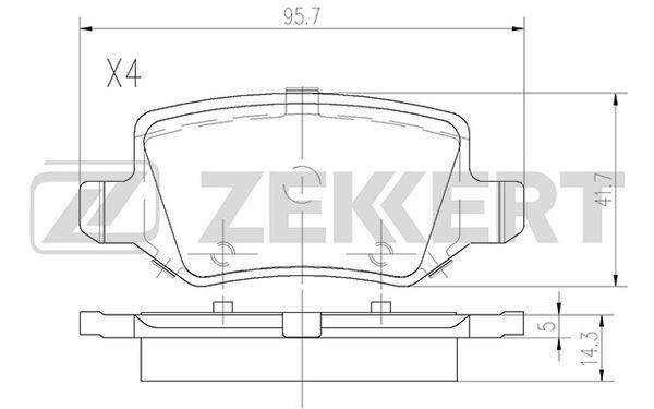 Zekkert BS-2918 Rear disc brake pads, set BS2918: Buy near me in Poland at 2407.PL - Good price!