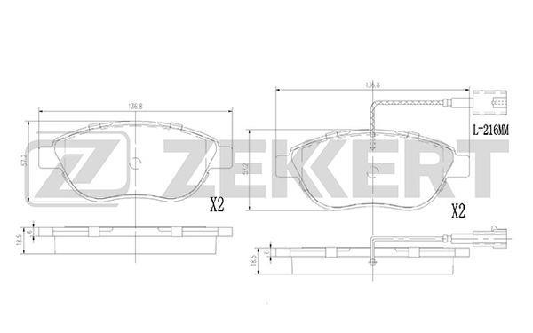 Zekkert BS-2919 Front disc brake pads, set BS2919: Buy near me in Poland at 2407.PL - Good price!