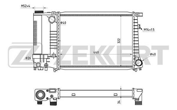 Zekkert MK1001 Radiator, engine cooling MK1001: Buy near me in Poland at 2407.PL - Good price!