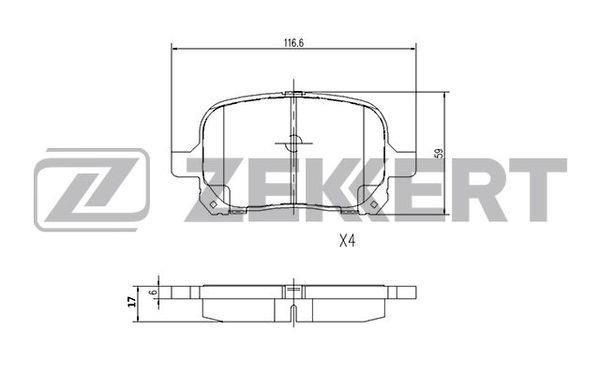 Zekkert BS-1116 Brake Pad Set, disc brake BS1116: Buy near me in Poland at 2407.PL - Good price!