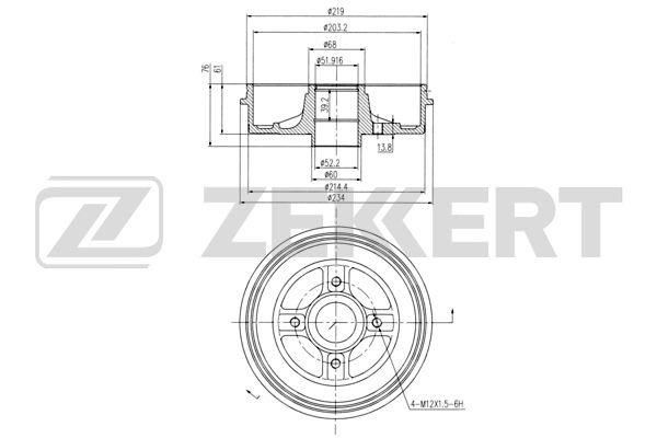 Zekkert BS-5444 Rear brake drum BS5444: Buy near me in Poland at 2407.PL - Good price!