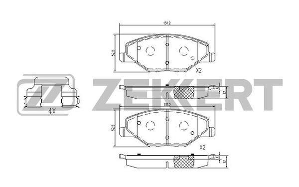 Zekkert BS-1251 Brake Pad Set, disc brake BS1251: Buy near me in Poland at 2407.PL - Good price!