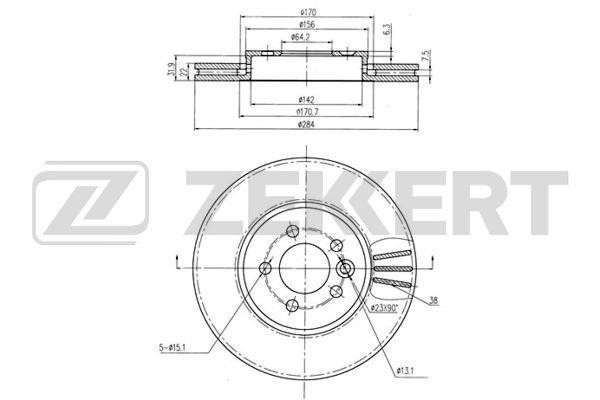 Zekkert BS-5811 Front brake disc ventilated BS5811: Buy near me in Poland at 2407.PL - Good price!