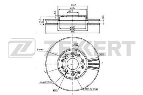 Zekkert BS-5498 Front brake disc ventilated BS5498: Buy near me in Poland at 2407.PL - Good price!