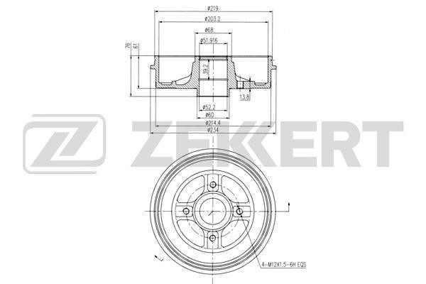 Zekkert BS-5090 Rear brake drum BS5090: Buy near me in Poland at 2407.PL - Good price!