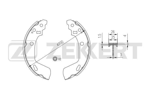 Zekkert BK-4367 Bremsbackensatz BK4367: Kaufen Sie zu einem guten Preis in Polen bei 2407.PL!