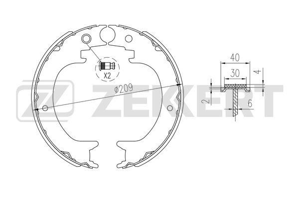 Zekkert BK-4349 Колодки тормозные барабанные, комплект BK4349: Отличная цена - Купить в Польше на 2407.PL!