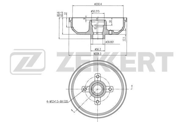Zekkert BS-5565 Rear brake drum BS5565: Buy near me in Poland at 2407.PL - Good price!