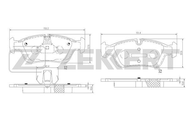 Zekkert BS-1016 Brake Pad Set, disc brake BS1016: Buy near me in Poland at 2407.PL - Good price!