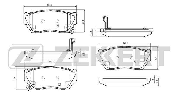 Zekkert BS-2151 Brake Pad Set, disc brake BS2151: Buy near me in Poland at 2407.PL - Good price!