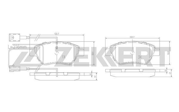 Zekkert BS-1167 Гальмівні колодки, комплект BS1167: Приваблива ціна - Купити у Польщі на 2407.PL!