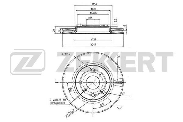 Zekkert BS-5415 Front brake disc ventilated BS5415: Buy near me in Poland at 2407.PL - Good price!