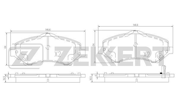 Zekkert BS-1008 Brake Pad Set, disc brake BS1008: Buy near me in Poland at 2407.PL - Good price!