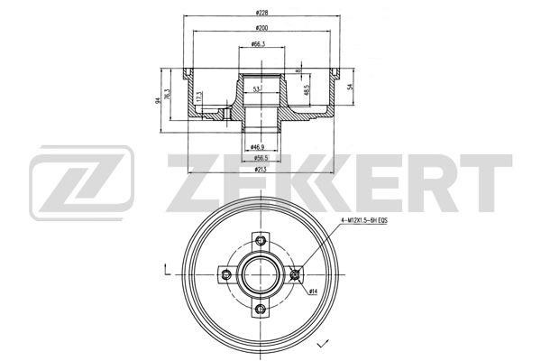 Zekkert BS-5544 Rear brake drum BS5544: Buy near me in Poland at 2407.PL - Good price!