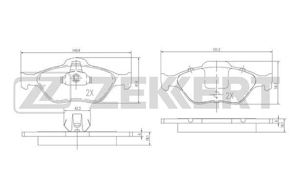 Zekkert BS-1652 Тормозные колодки дисковые, комплект BS1652: Отличная цена - Купить в Польше на 2407.PL!